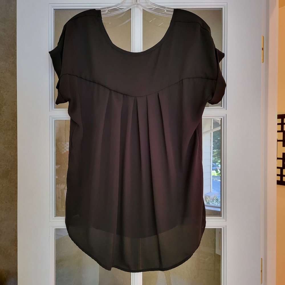 Pleione - Black High/Low Blouse